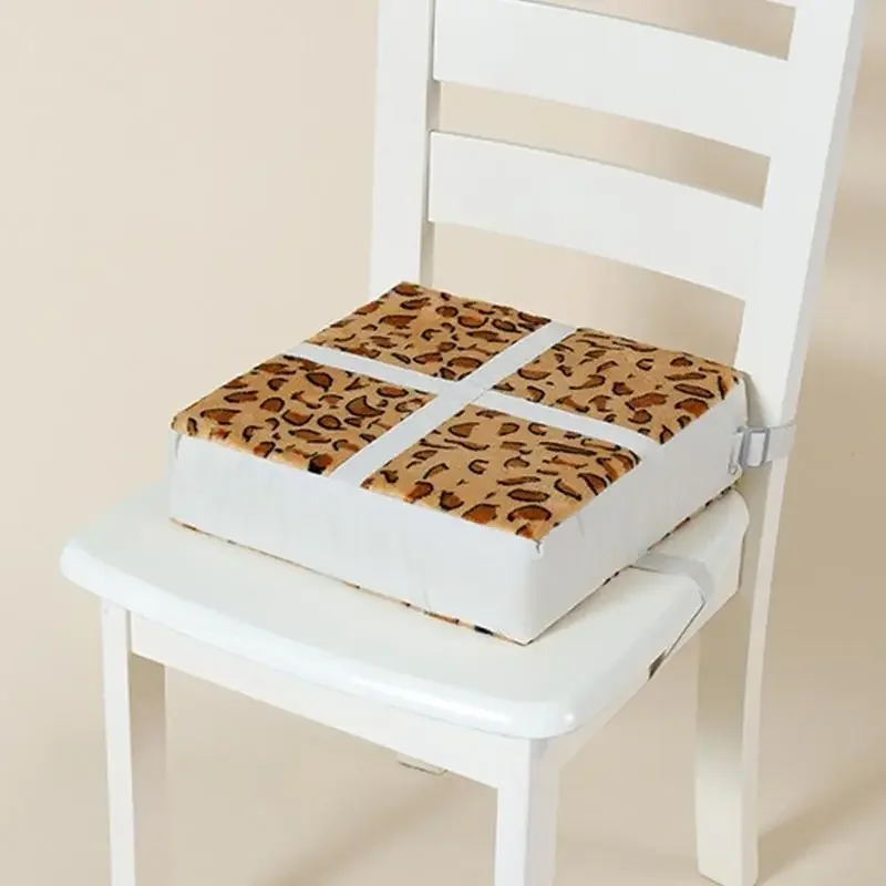 وسادة داعمة لتناول الطعام للأطفال الصغار، كرسي محمول مريح من القطيفة لزيادة الارتفاع مع حزام قابل للتعديل للسفر والمنزل 15UB #3