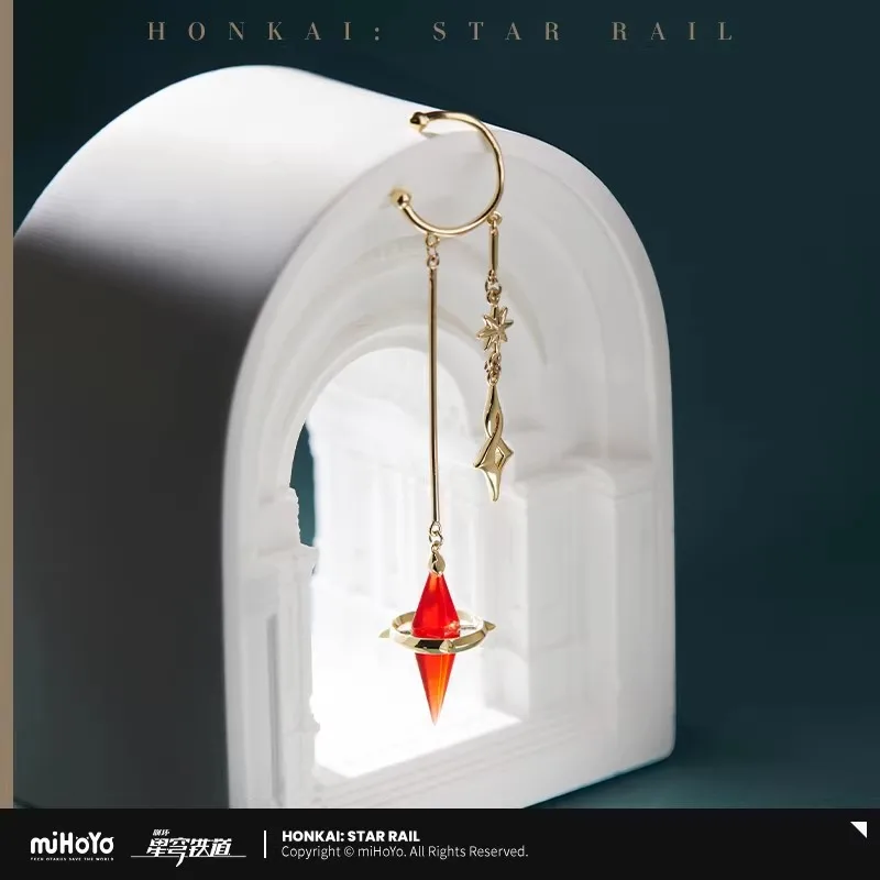[Genuine] miHoYo Game Anaxagoras Earrings Honkai Star Rail Anaxa Theme Ear Clip Anime Ornament Doujin Ear Stud Cosplay Xmas Gift