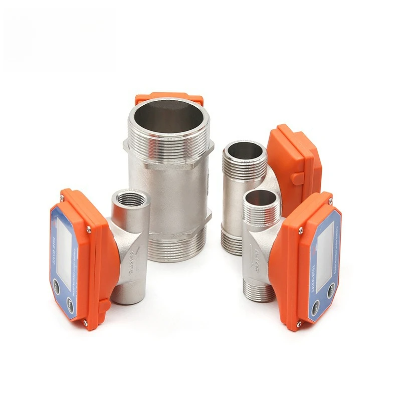 Intelligent digital display industrial flowmeter high precision sewage pipe water flow sensor liquid meter stainless steel