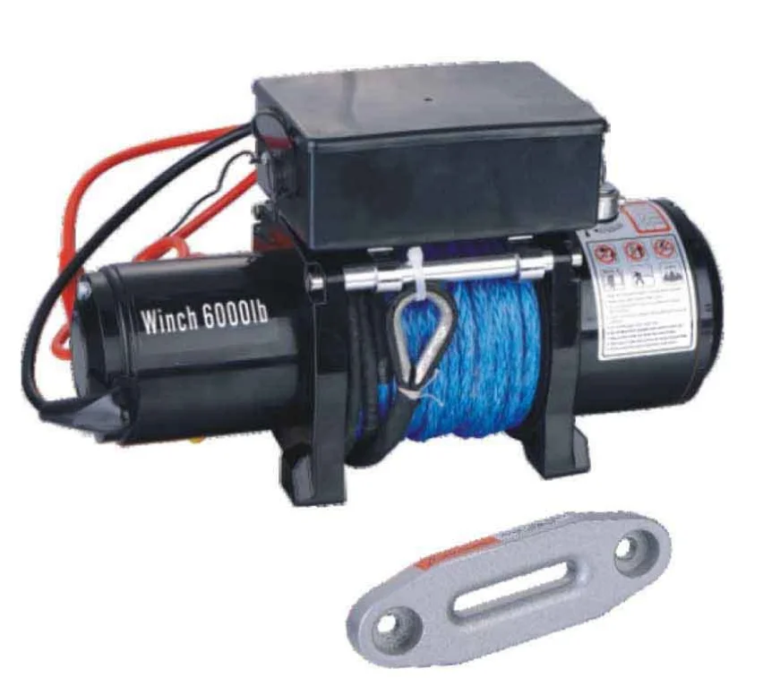 CE Certified 6000lb 12V DC 1.6HP Powerful Motor Hoist Winch Synthetic Rope ATV UTV Off Road Trailer Electric Car Winch