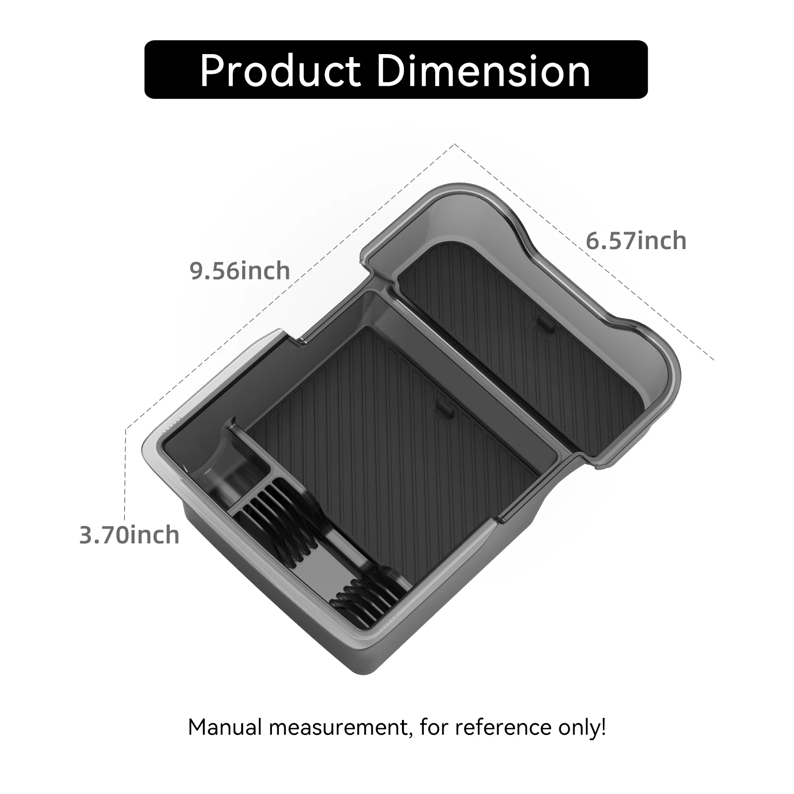 LUCKEASY for Hyundai Kona 2025 2026 Car Storage Box Accessories Center Console Armrest Box Double-layer Storage Case Tray