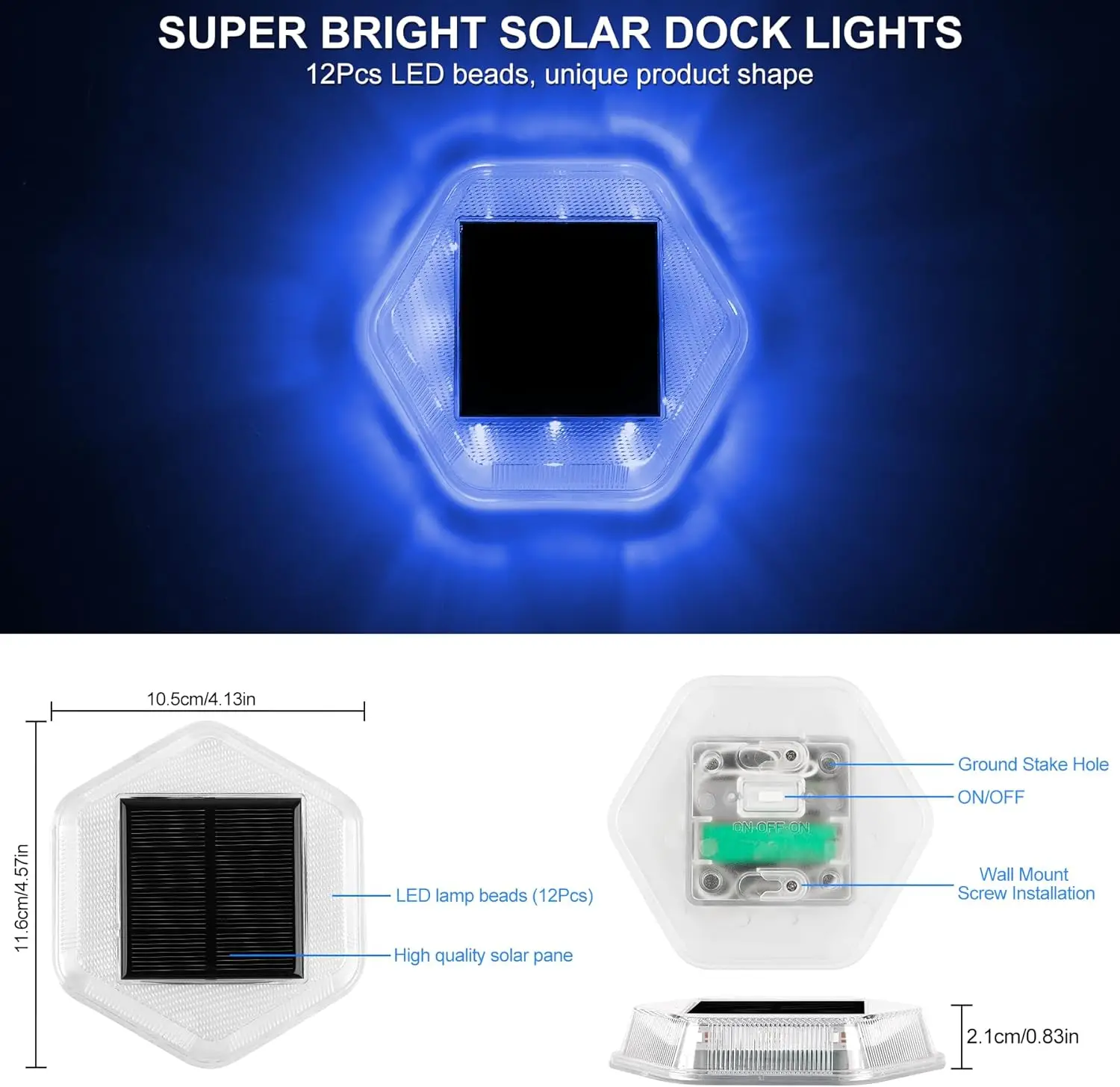 Imagem -05 - Solar Enterrado Jardim Luz Ip65 Impermeável Subterrâneo ao ar Livre Deck Escada Entrada Caminho Decking Azul Pcs