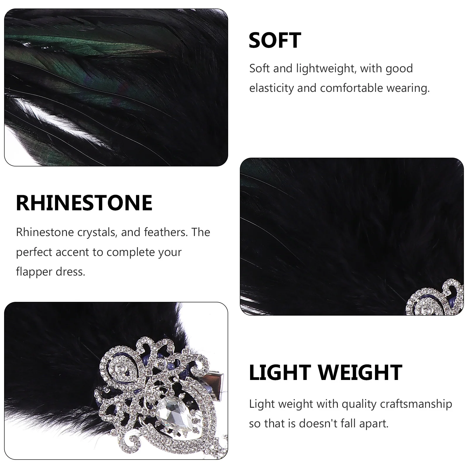 

Ретро-аксессуар для волос: хрустальная повязка на голову в стиле флеппер для вечеринок, фестивалей, косплея, карнавальных костюмов