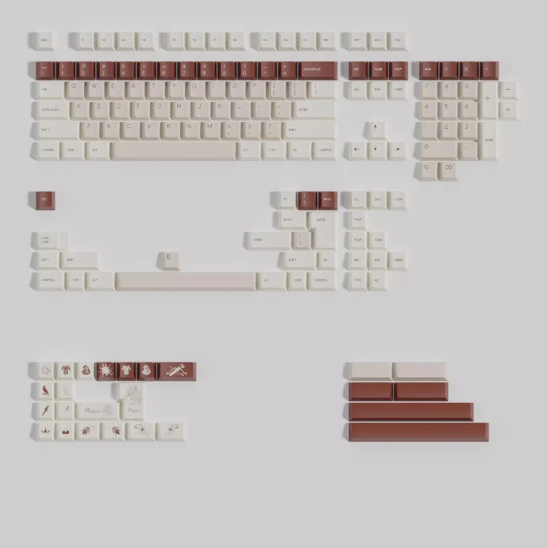 Teclas con tema de plaga MiFuny, teclas Retro PBT Cherry Profile para teclado mecánico, accesorios para jugadores, PC, portátil, regalos personalizados