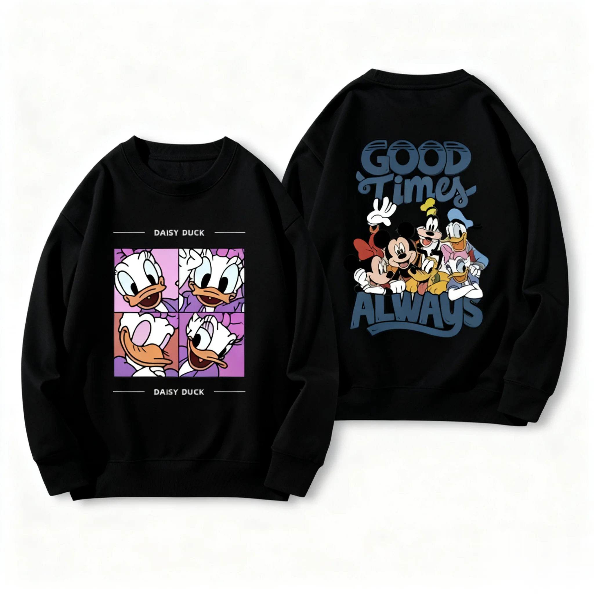 Sweat-shirt surdimensionné à col ras du cou Disney Donald pour hommes et femmes, pull à capuche, Streetwear, nouveau haut à manches longues, automne hiver Y2k