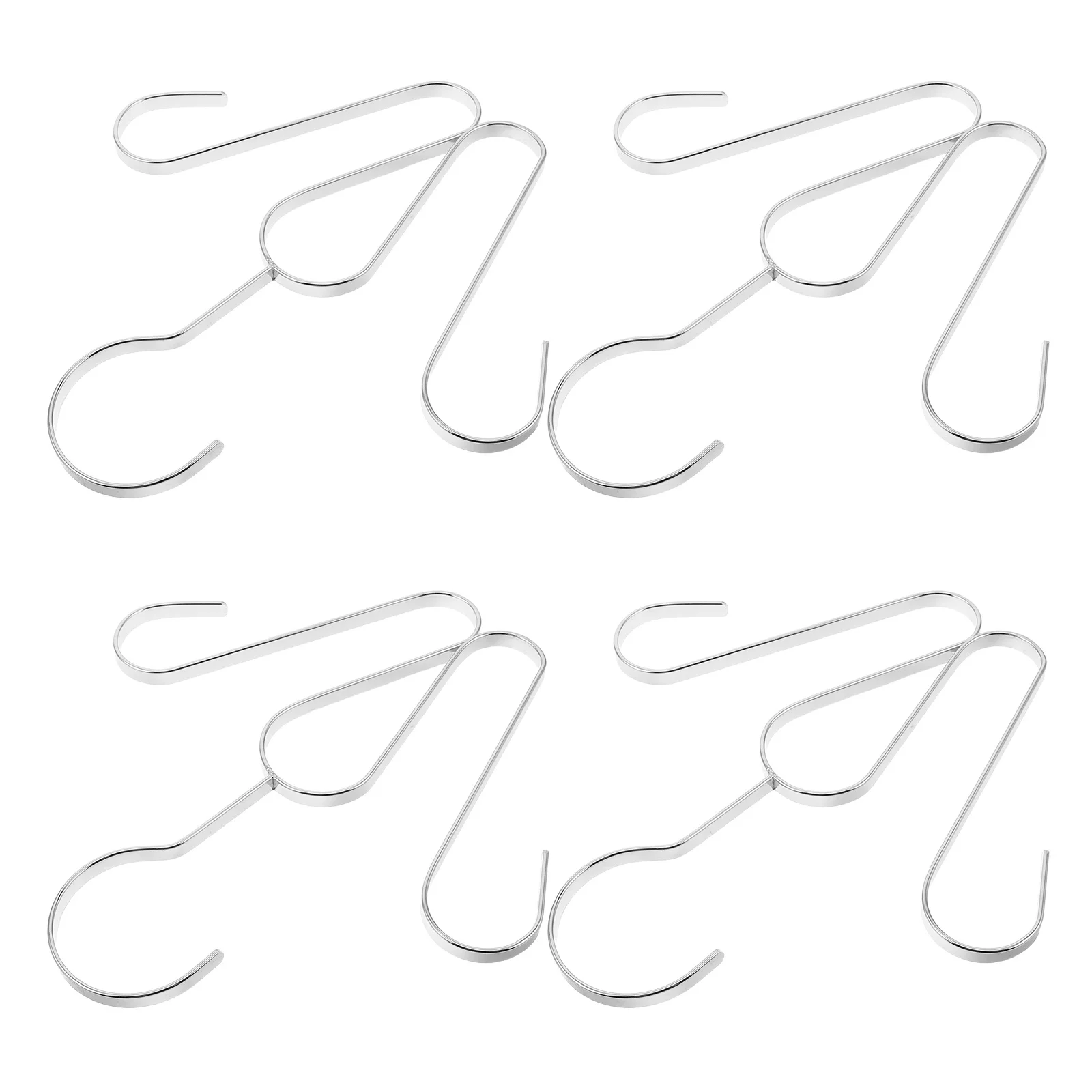 

4Pcs Shoe Drying Rack Stainless Steel Double Hook Organizer Closet Sneaker Slipper Boot Hanger Storage Shoe Holder for Wall