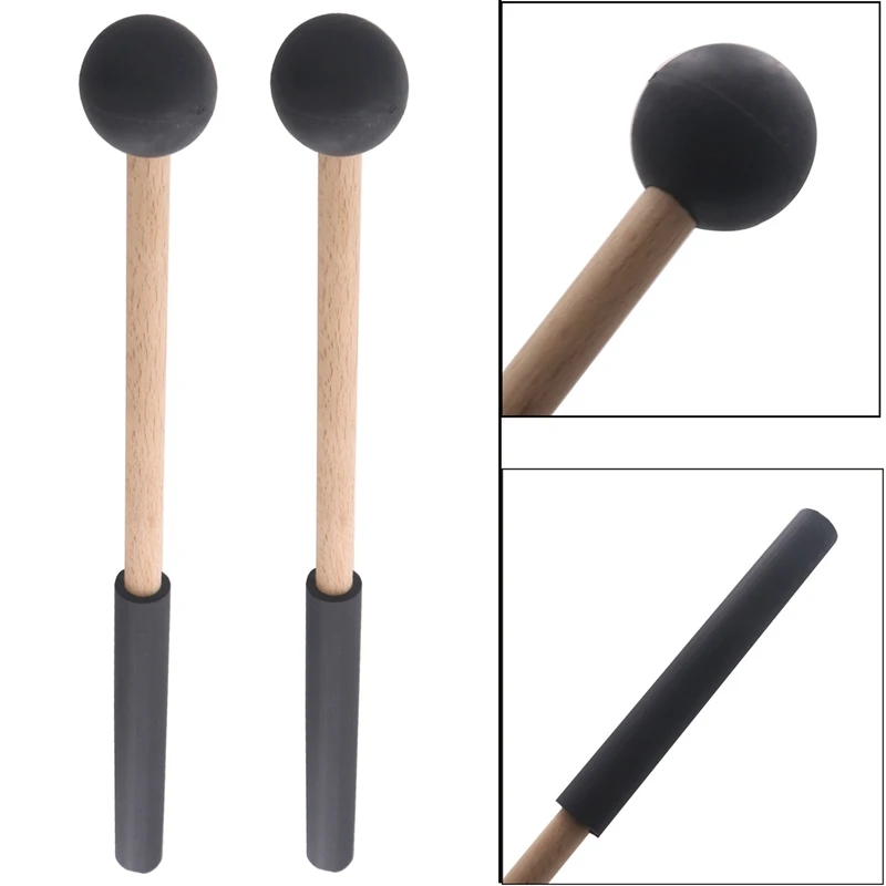 Hot AD-2 Pair Tongue Drum Mallets Soft Rubber Head Drum Mallets Sticks For Drums Tongue Drums And Keyboard Percussion