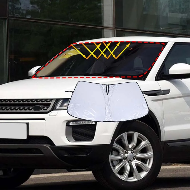 

For Land Rover Evoque 2012-2018 silver tape car front windshield anti-UV sunshade car interior protection accessories