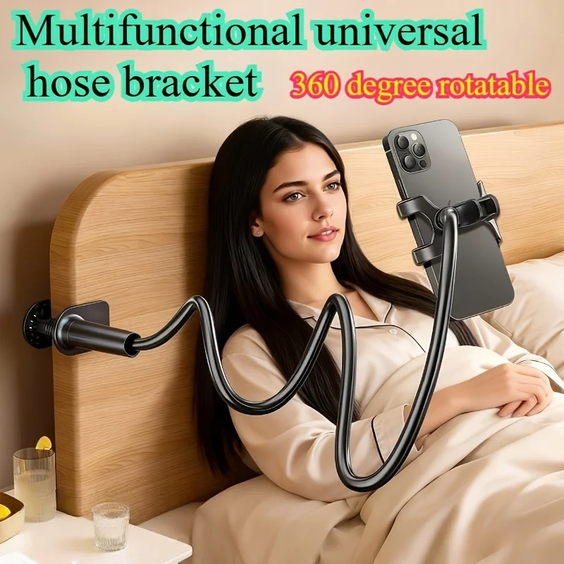 360-Degree Universal Phone & Tablet Holder – Adjustable, Anti-Shake Clip-On Mount for Desks and Bedside Use