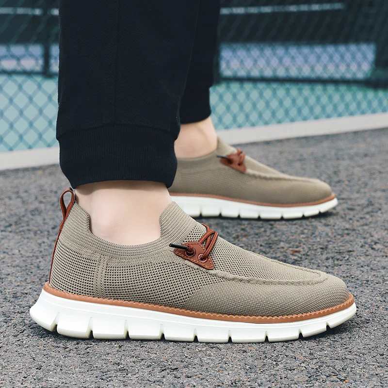 

Men's Single Shoe Lightweight New Flat Bottom Casual Loafers Soft Sole Mesh Summer Tenis Breathable Walking Casual Shoes 39-48