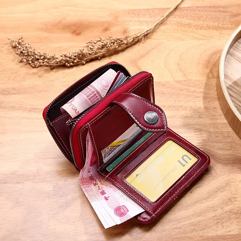 New Genuine Leather Women Wallet Small Ldies Purses Short Coin Purse For Girls Female Small Portomonee Lady bolsa Card Holder