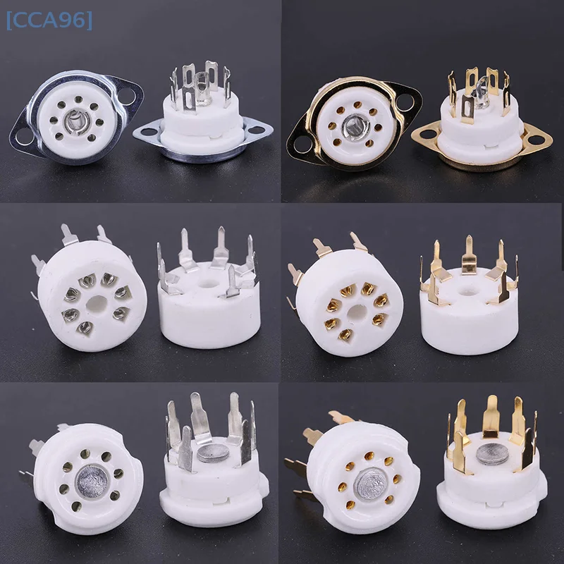 【CCA96】1PCS 6AQ5 EAA91 6J1 6J2 6X4 6Z4 Tube Socket Gold-plated Socket For 7Pin B7G Vaccum Tube Amplifier Audio DIY