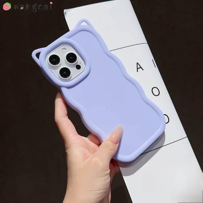 For Samsung Galaxy S26 S25 S24 S23 S22 S21 S20 Ultra FE S10 Plus S10E 5G 4G Phone Case Stereo Wave Cat Ear Ears Cute Soft Cover