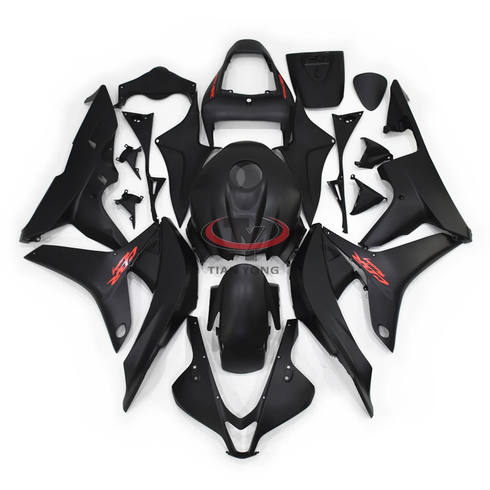 Bodywork Cowling All matte black and red letters Motorcycle For Honda CBR600RR 2007 2008 F5 07 08 CBR600 RR Full Fairing Kit