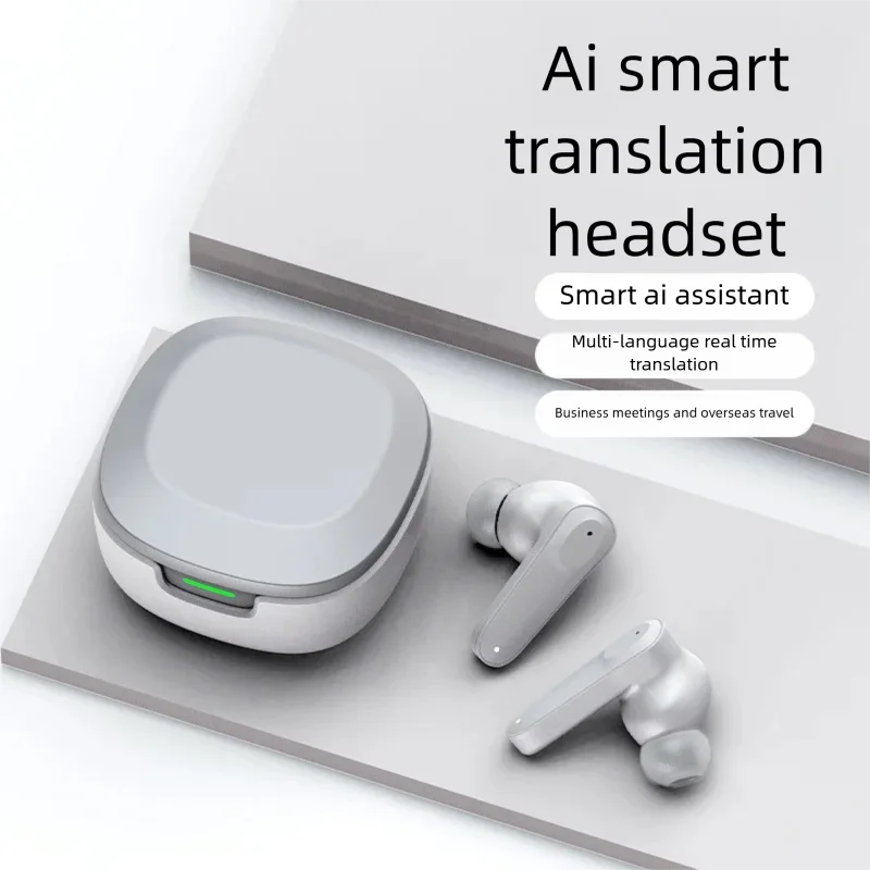 AI Intelligent Translation Bluetooth Headset Support Multi-Language Wireless Earphone In-Ear Business Headphones With APP