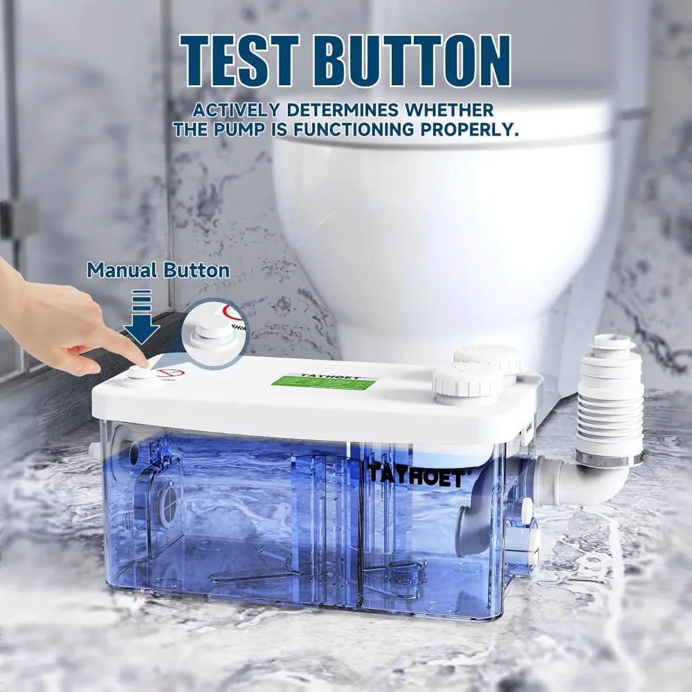 Pompa per lavello da 1,1 HP, pompa maceratore da 800 W con 3 ingressi aggiornati per seminterrato, cucina, lavello