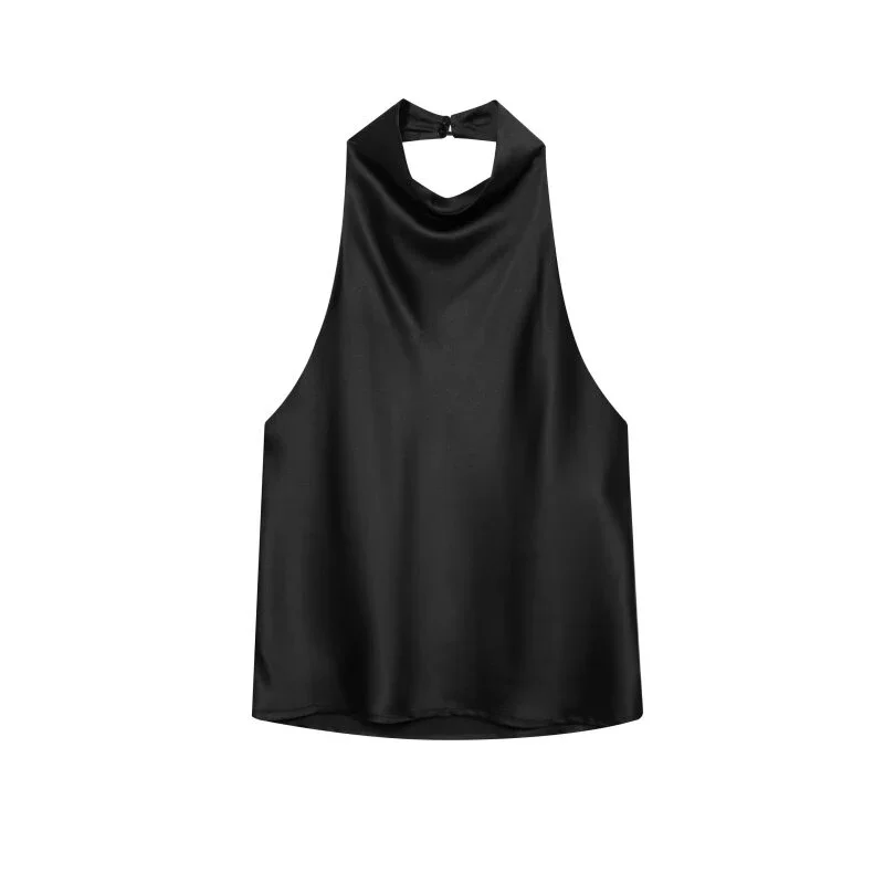 الحرير الساتان الملمس الرسن القمم أكمام زر سترة بلون الصيف أنيقة امرأة قبالة الكتف مثير أزياء LadyTops