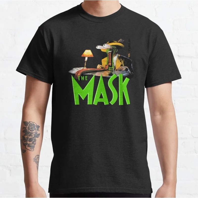 

80s Vintage Funny movie Jim carrey The Mask Graphic T Shirts large size mens clothing 100% cotton Adult tops S-6XL