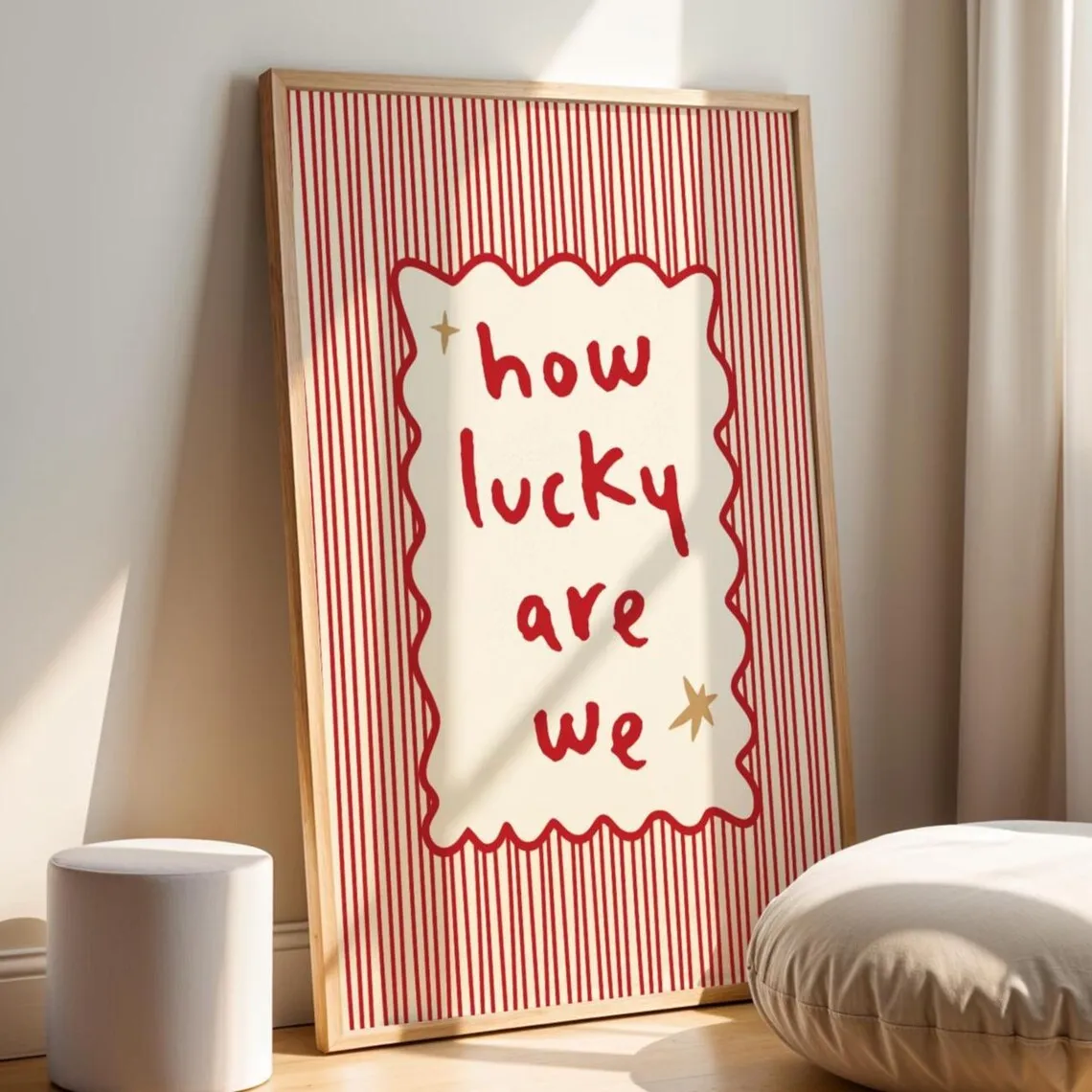 How Lucky Are We With Retro Fashion Stripes Wall Art Prints Canvas Painting Poster Picture For Living Room Bedroom Home Decor