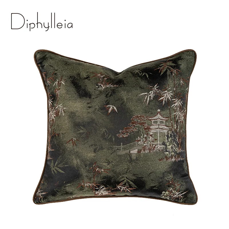 Diphylleia Asian Pagoda Decorative Cushion Cover Furnishings Throw Pillow Case Bringing A Refined Tranquil Aesthetic To Any Room
