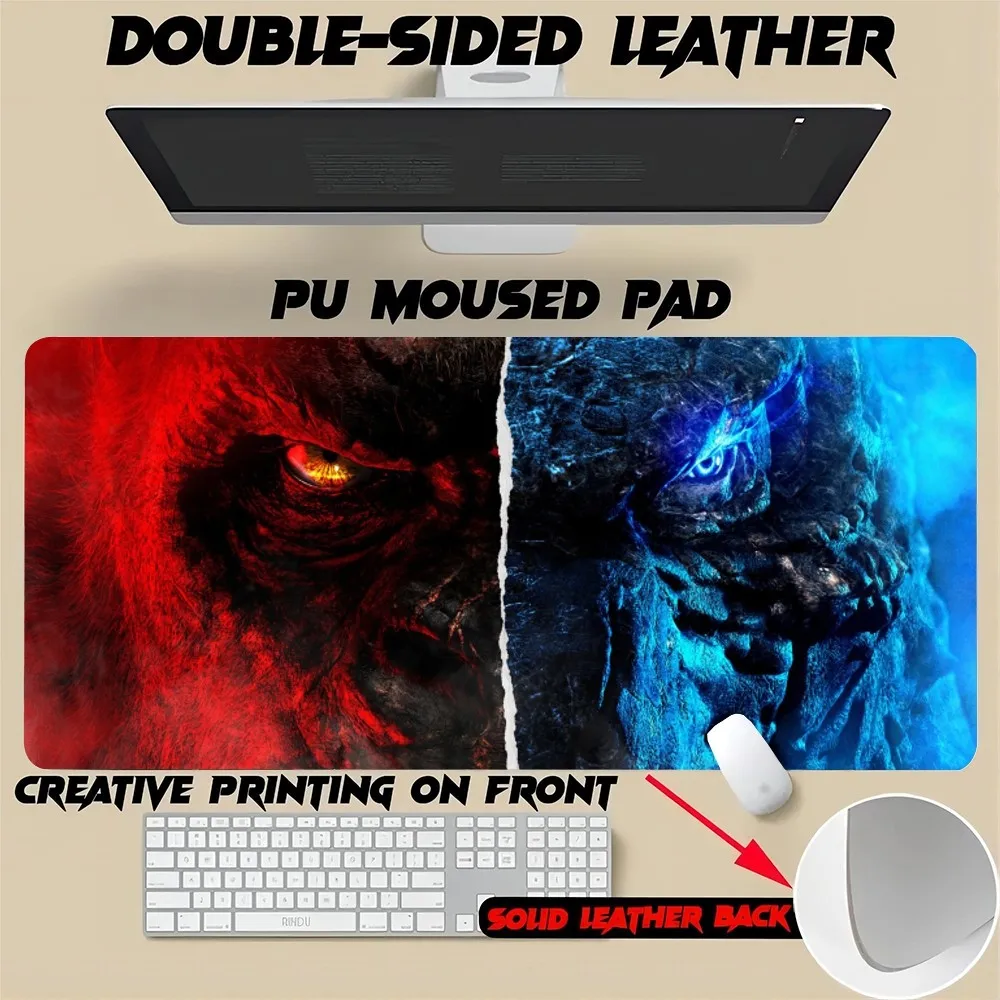 GodzillaES Mouse Pad Size For Office Mat Desk Gamer Waterproof Table Anime Mat Gameing PU Leather XXL