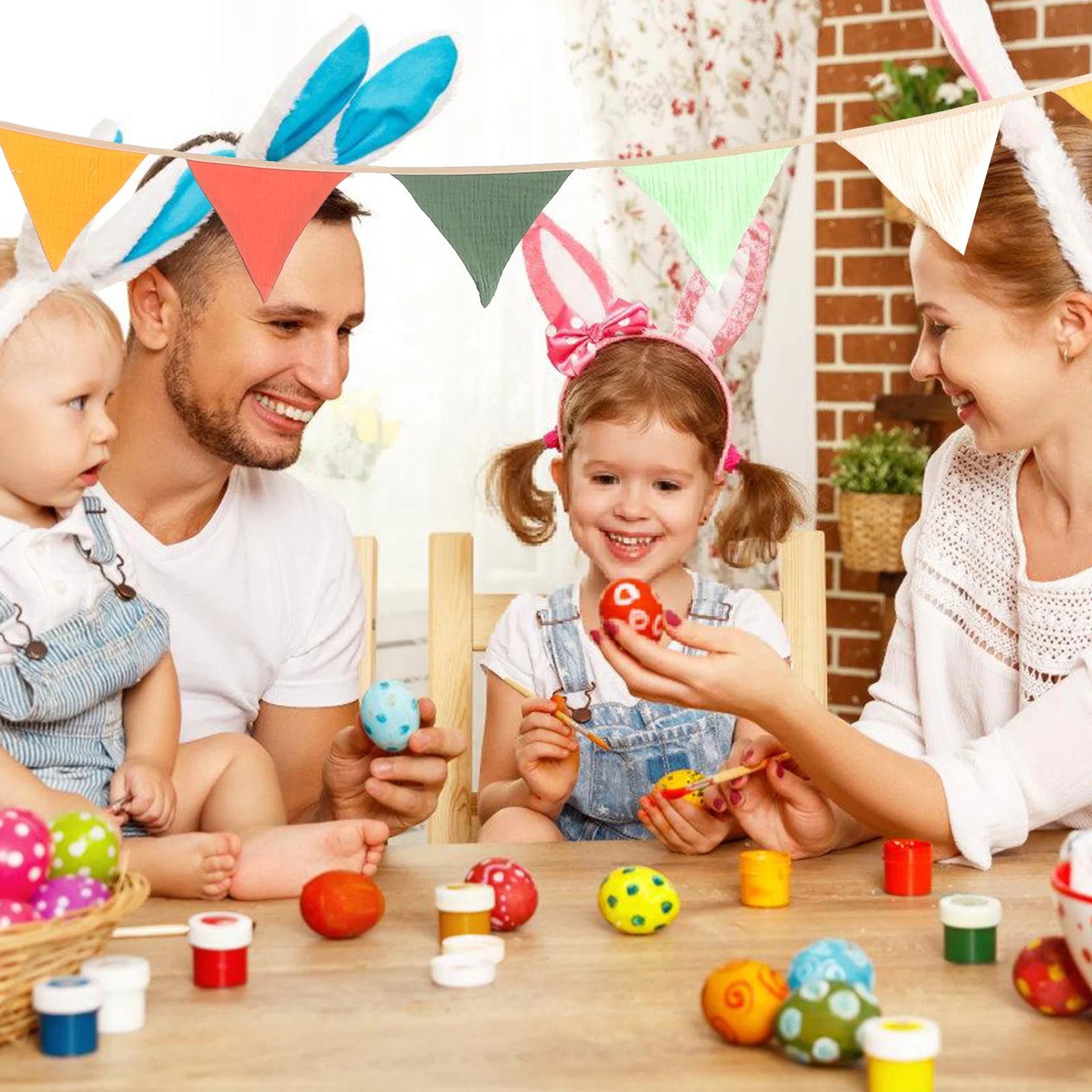 

Bunting Birthday Party Decorations Cotton Hanging Flags 2 6m Deep Candy Triangle Banner Garland Nursery Home Camping Triangle