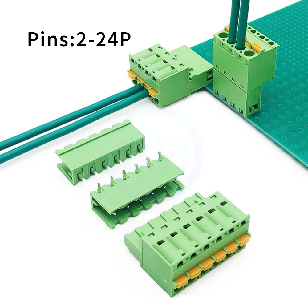 (10 PCS) KF 2EDGKD + 2EDGV R 5.08mm Screwless Wiring Plug 15EDGKD 5.08 Push Spring Terminal Block PCB Solder Receptacle 2-24P