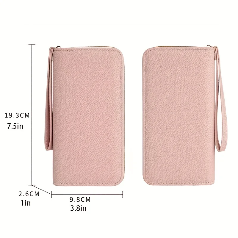 Personalized Custom Women'S Pebbled Long Wallet, Fashionable, Simple, Elegant And Full Of Feel, Large Capacity Zipper Clutch