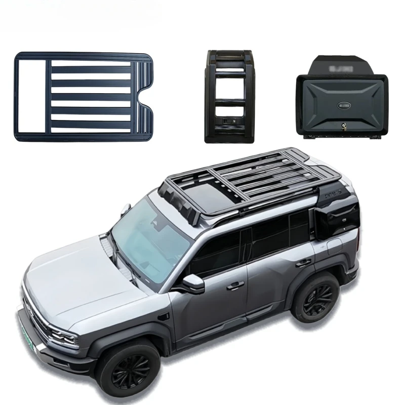 SUV Offroad Mod Kit Roof Platform Side Ladder Side Storage Bag Heavy Duty Rooftop Luggage Parts