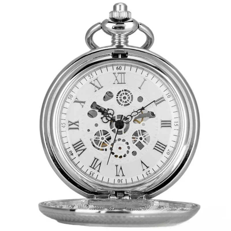 Creative Silver Glue Drop Manual Mechanical Pocket Watch for Men and Women To Give Gifts