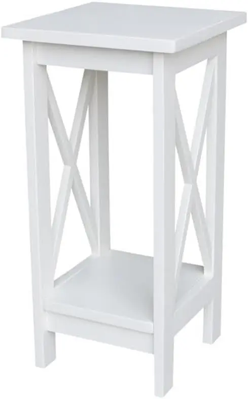 

24 Inch Snow White Plant Stand, Solid Hardwood, Easy Assembly for Indoor Decor