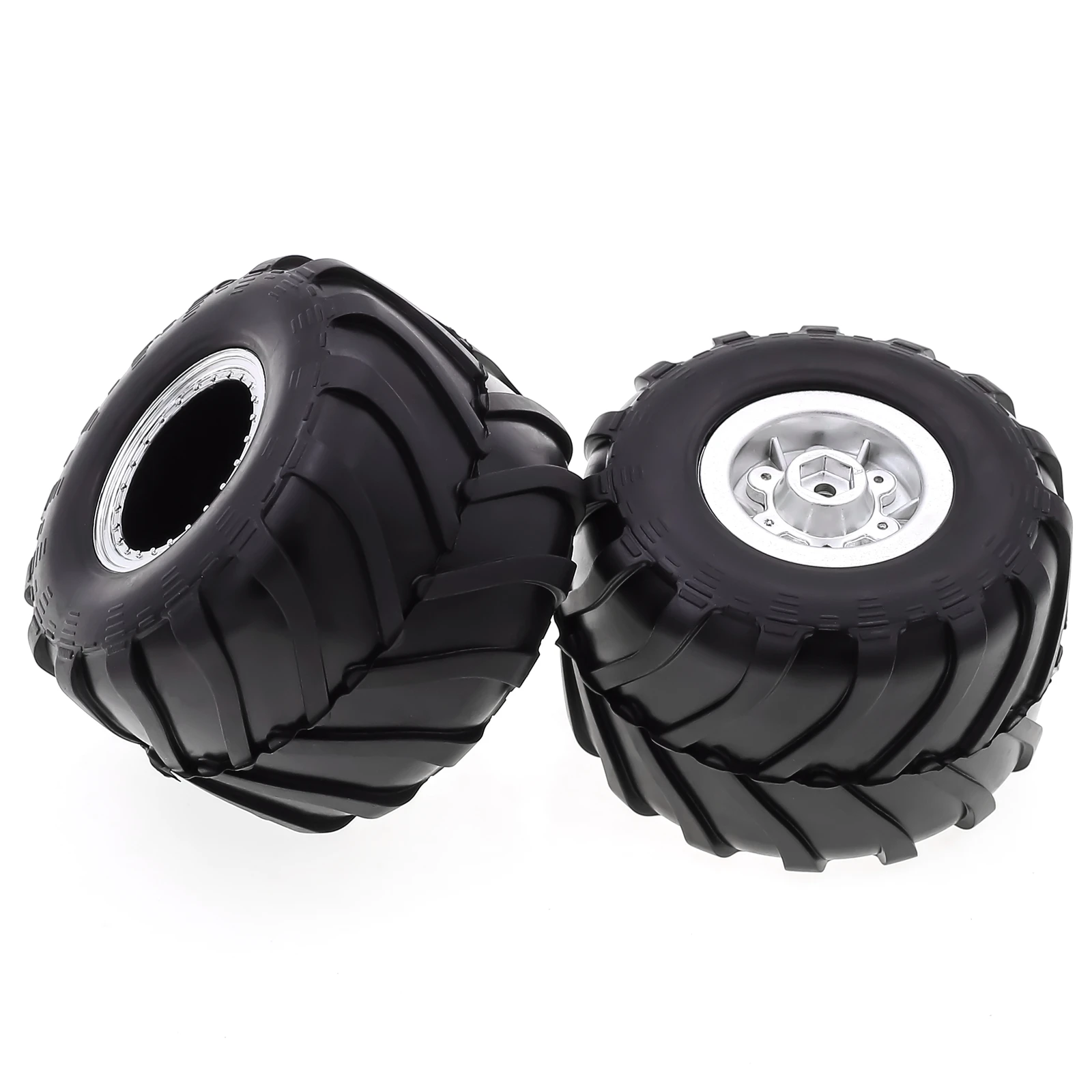 Remote Control Crawler Rubber Car Silvery Tires 4PCS 72*49mm Replacement for Axial SCX24 FMS FCX24 AX241/24 Remote Control