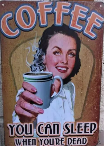 Kaffee-Metallschilder aus Blech, Vintage-Stil, für Café, Pub, Bar, Garage, Männerhöhle, Werkstatt – Aluminium