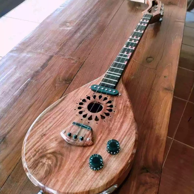Thailand Laos Electric Box Guitar Electric Acoustic Mandolin Mandolin Folk Plucked String Instrument