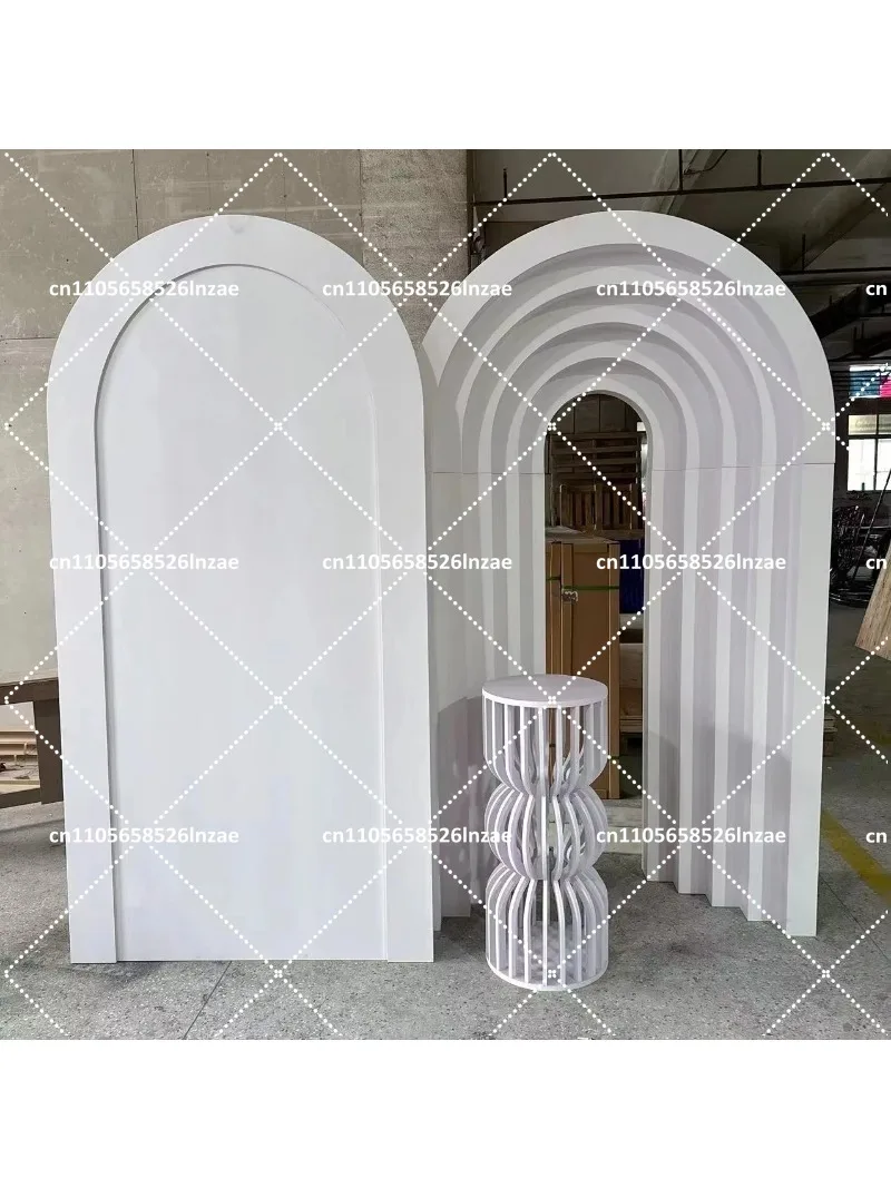 White Corrugated PVC Arched Background for Wedding Reception Party Banquet Decor