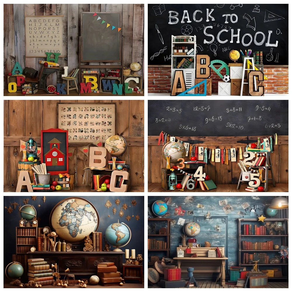 

Back to School Backdrop for Photography Black Blackboard Pencil Children Portrait Photographic Background Photo Studio Photocall