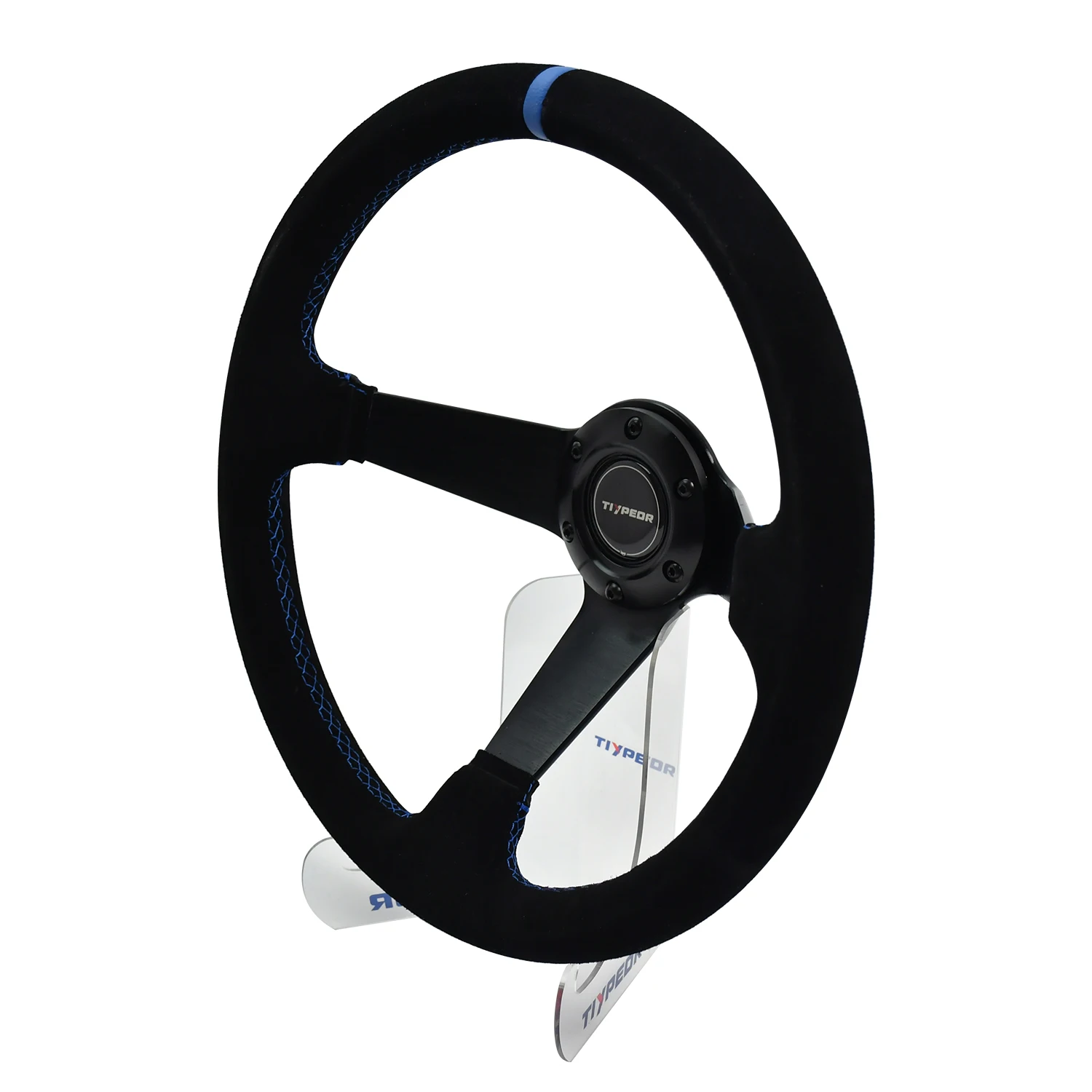 Tiypeor Customizable Car Modification Steering Wheel 350MM Racing Suede Sport Steering Wheels
