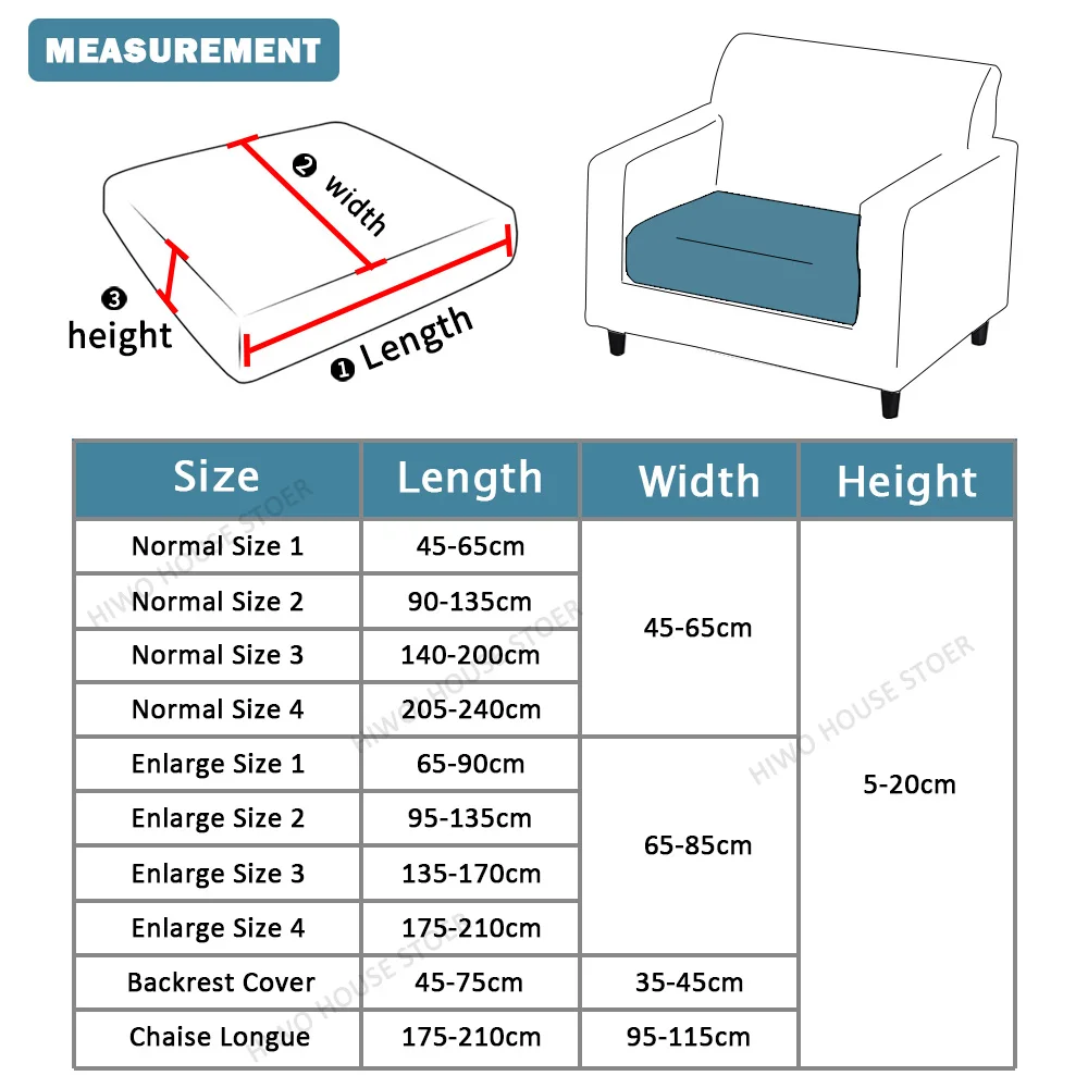 Waterproof Sofa Seat Cushion Cover Jacquard Chair Cover Stretch Washable Removable Sofa Slipcover Home Couch Protector 1PC