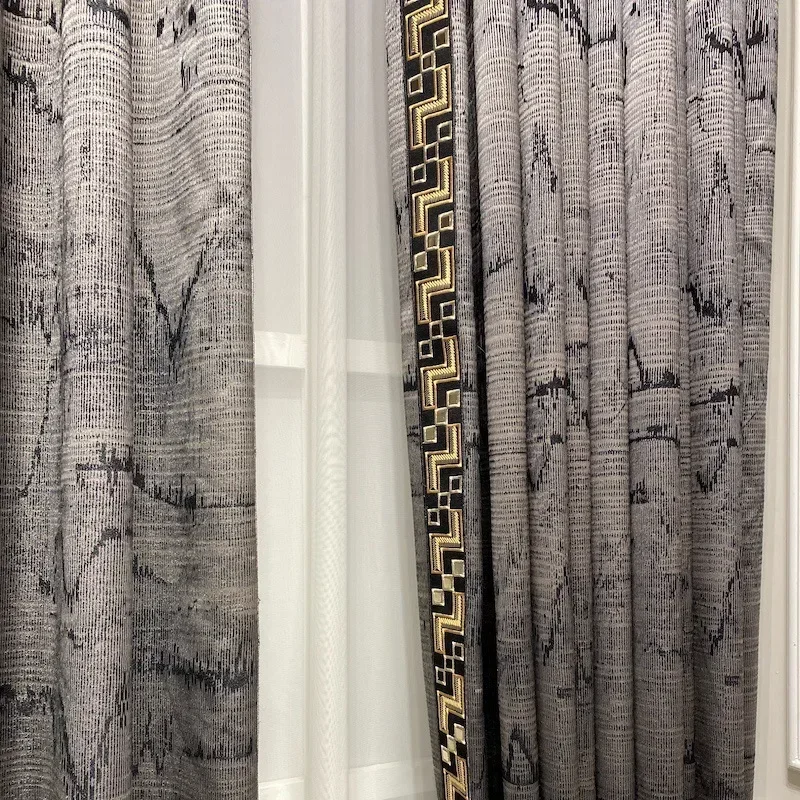 

Curtain fabric infinity height black jacquard curtains leapfrog light luxury factory curtain