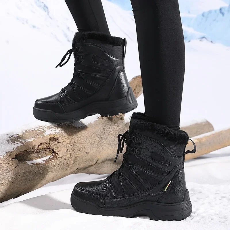 Winter Women's Snow Boots Plush Warm Women's Cotton Shoes 2024 New Wear-resistant Windproof Non-slip Outdoor Women Sports Boots