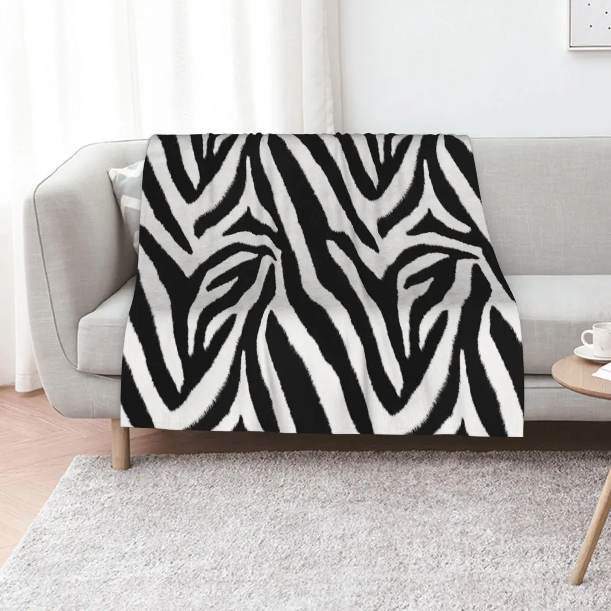 Zebra fur Throw Blanket Cute Plaid Hairy Soft Big Baby Fashion Sofas Picnic Blankets