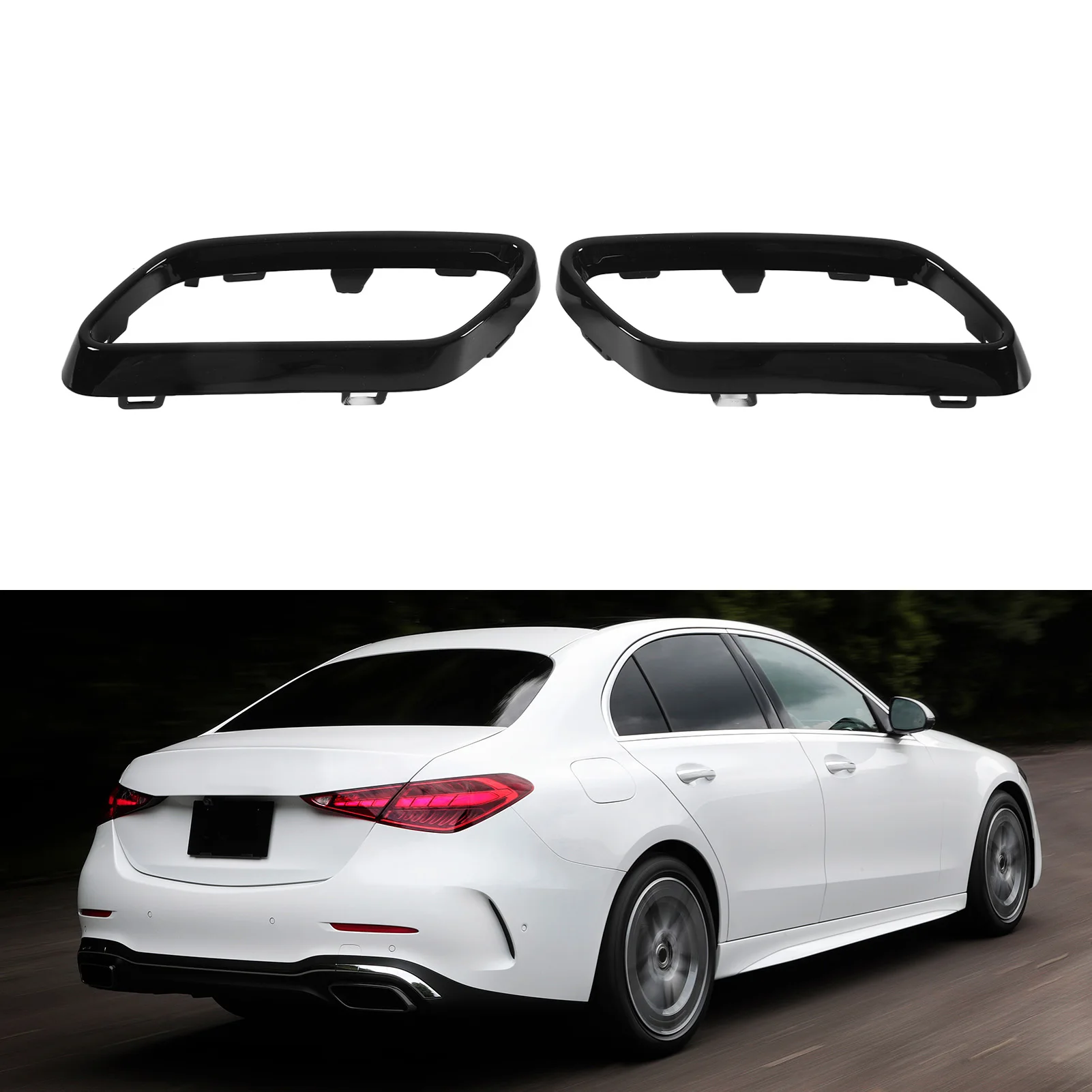 Auto-Heck-Halsabdeckung, Auspuff-Spitzenabdeckung, Auspuff-Spitzenabdeckung, Zierleisten, Lünette für Benz C-Klasse W206 S206 AMG Line ab 2022,