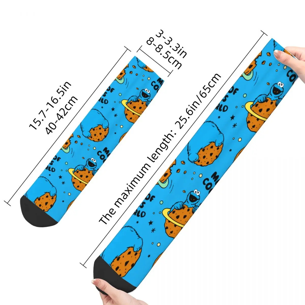 Women Men\'s Cute Blue Cookies Monsters Socks Cute Fashion Socks Harajuku Merchandise Middle Tube Crew Socks Amazing Gift