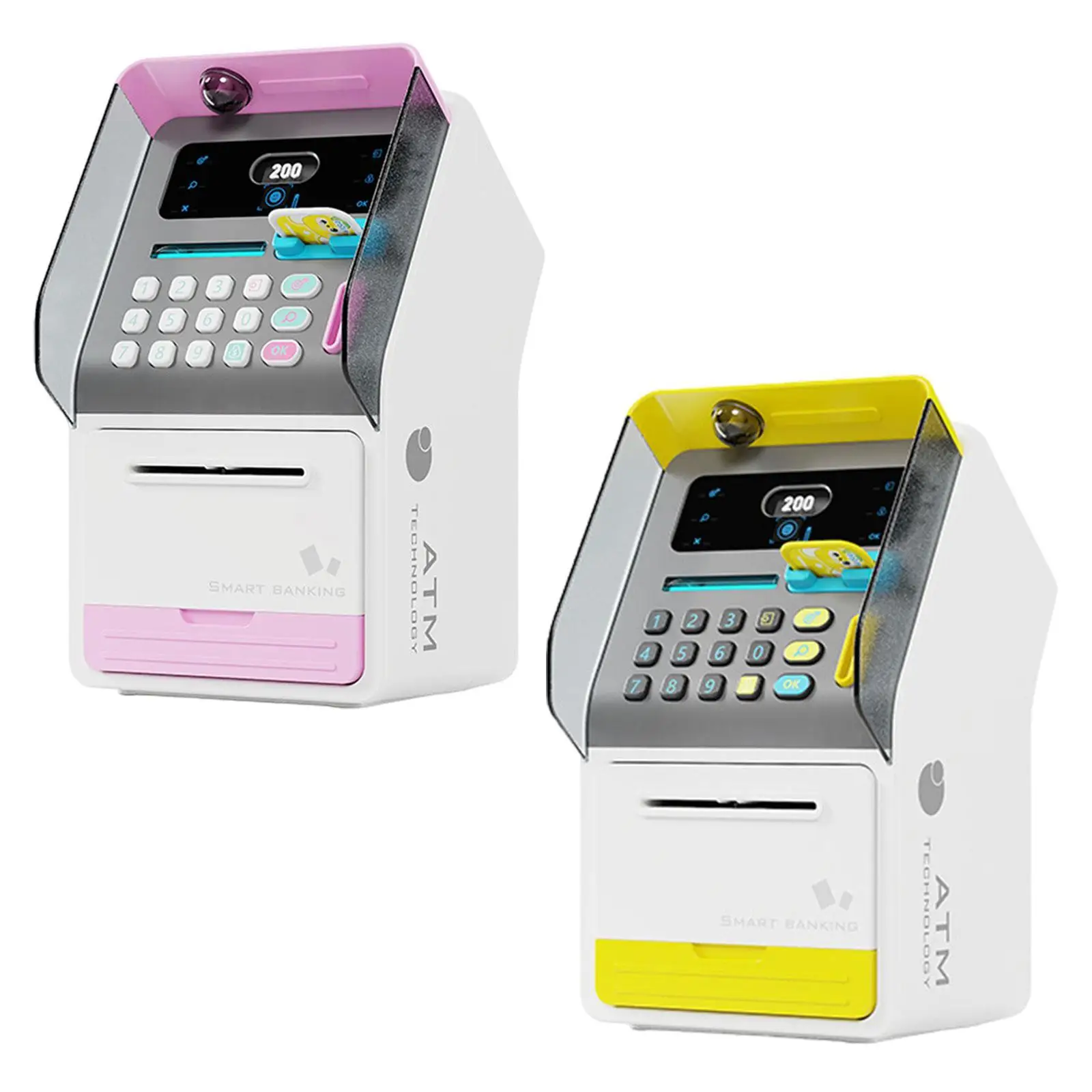 Cofrinho banco de dinheiro presentes de aniversário aprendizagem precoce rolagem automática crianças atm