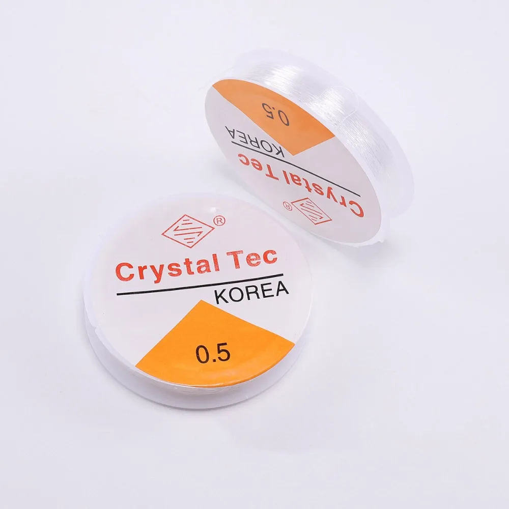 Белый кристалл, эластичный шнур для бусин, гибкие эластичные хрустальные бусины, нить 0,5 0,6 0,7 0,8 1,0 мм, эластичная проволока для изготовления ювелирных изделий