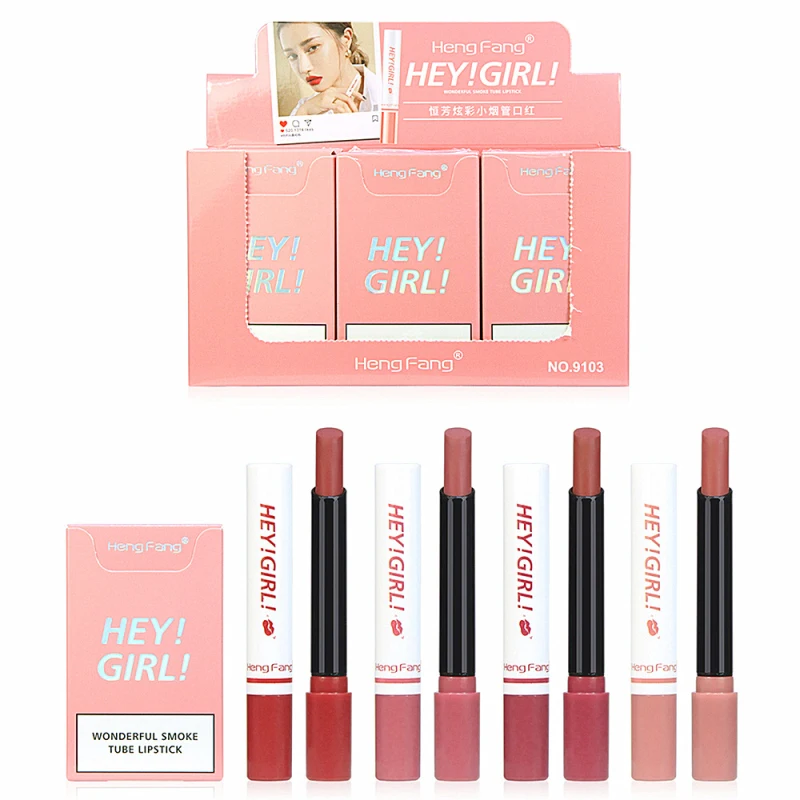 Color Cigarette Shape Lipstick Set Matte Red Velvet Waterproof Long-lasting Creative Lipstick Set Girl Gift Cosmetic TSLM1