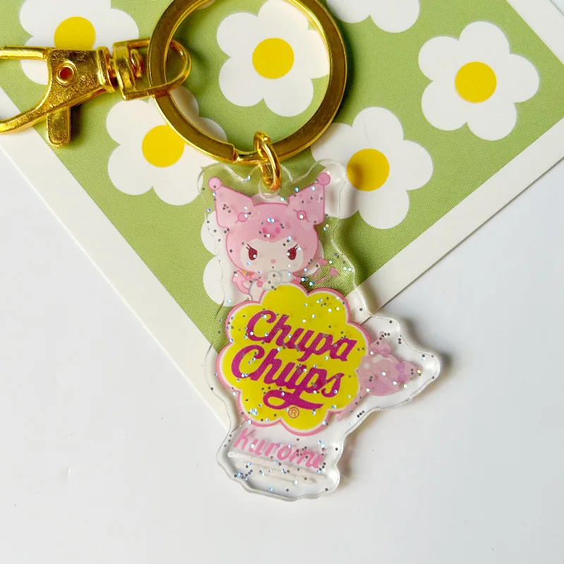 Kawaii Keychain Hello Kitty Cinnamoroll Car Accessories Anime Key Purse Handbag Charms for Women Backpack Pendant Birthday Gift