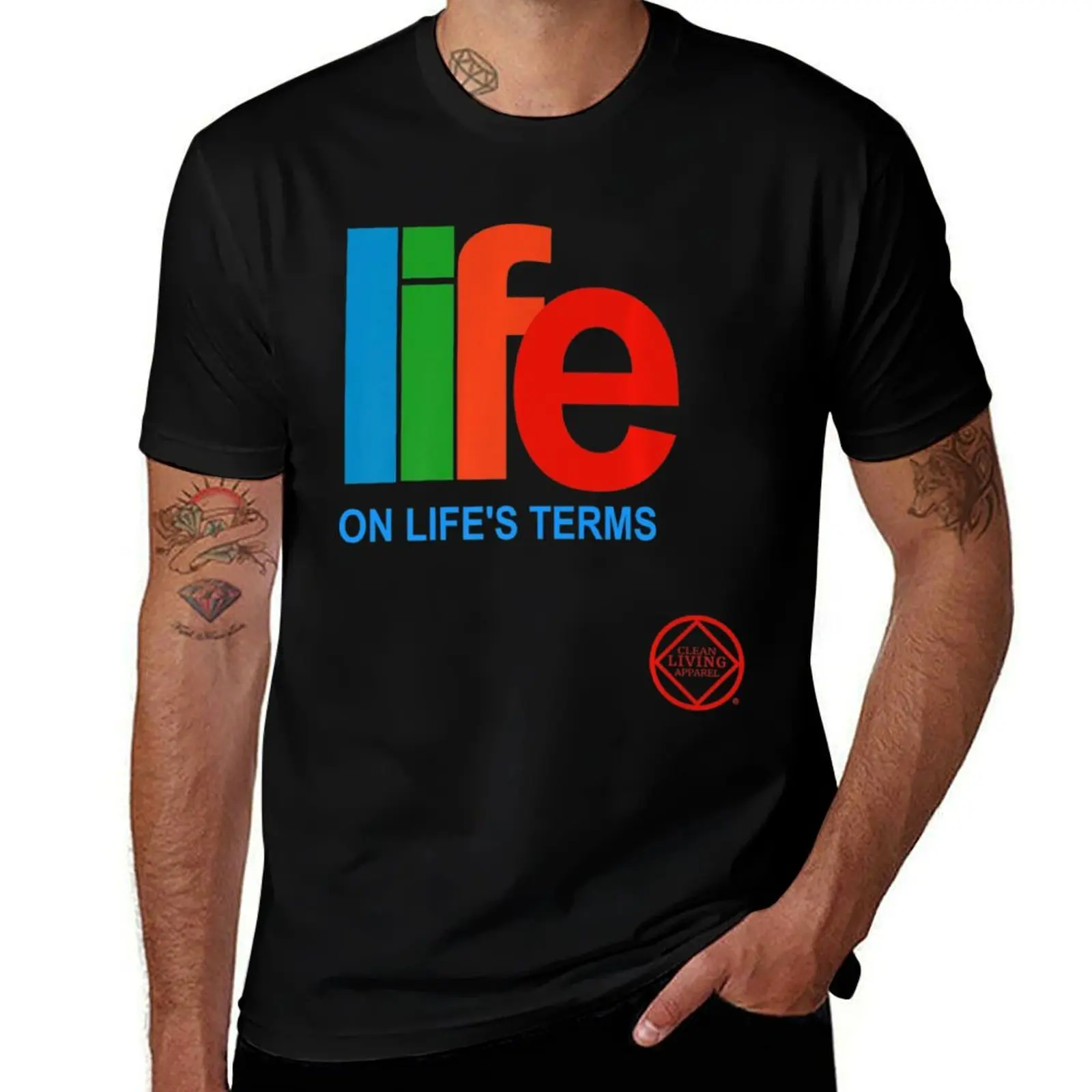 

Life On Life's Terms Narcotics Anonymous Shirts Na Aa T-Shirt Fashion Casual Short Sleeve T-Shirt