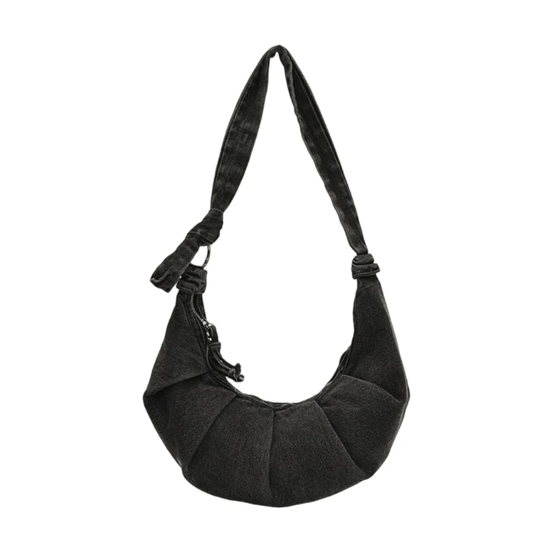 

E8FB Women Shoulder Bag Large Capacity Dumplings Bag Pleated Crossbody Bag for Travel