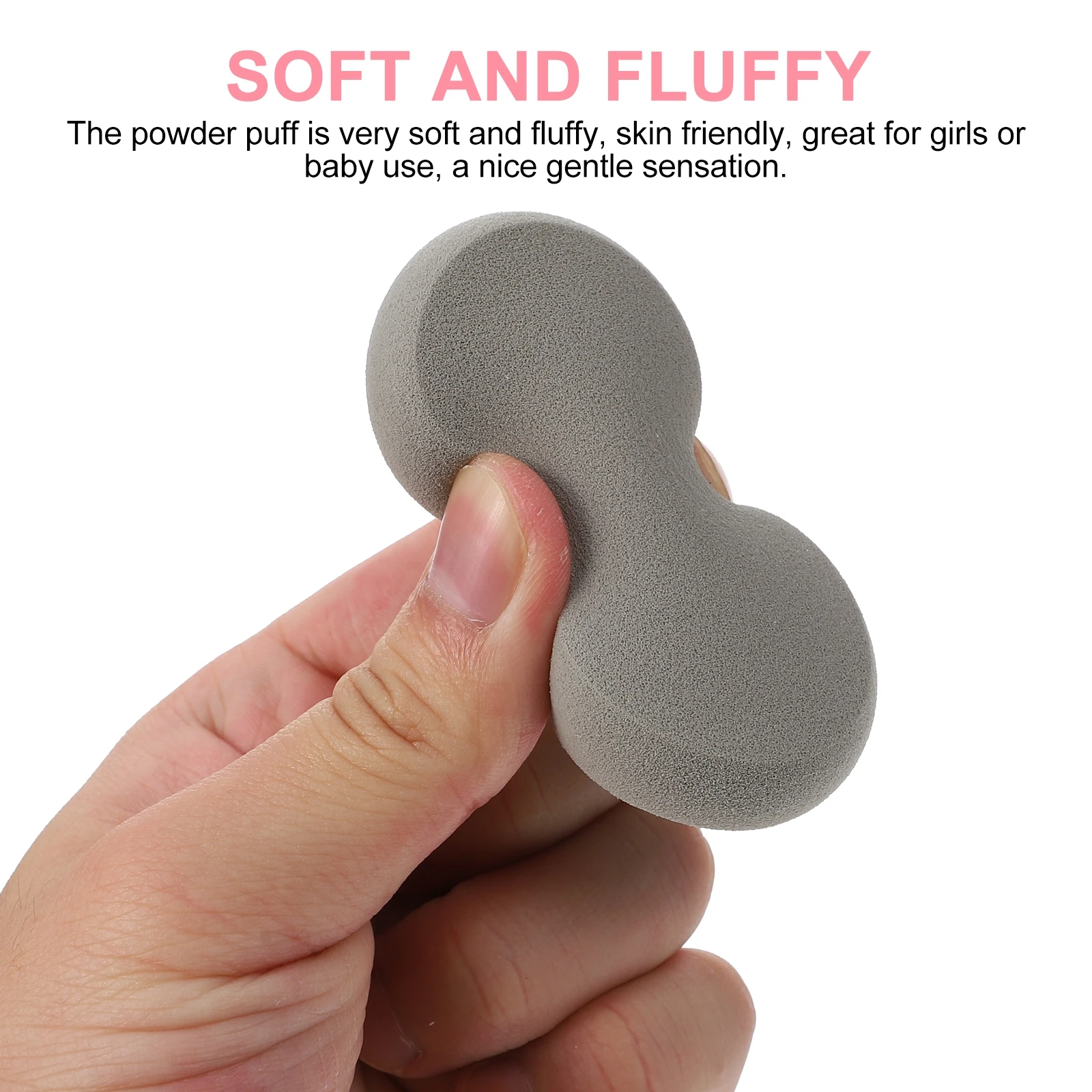 قطعتان من بودرة مكياج بيضاوية ناعمة وصديقة للبشرة لمكياج الوجه لكريم الأساس وخافي عيوب أحمر الخدود وسادة محمولة #4